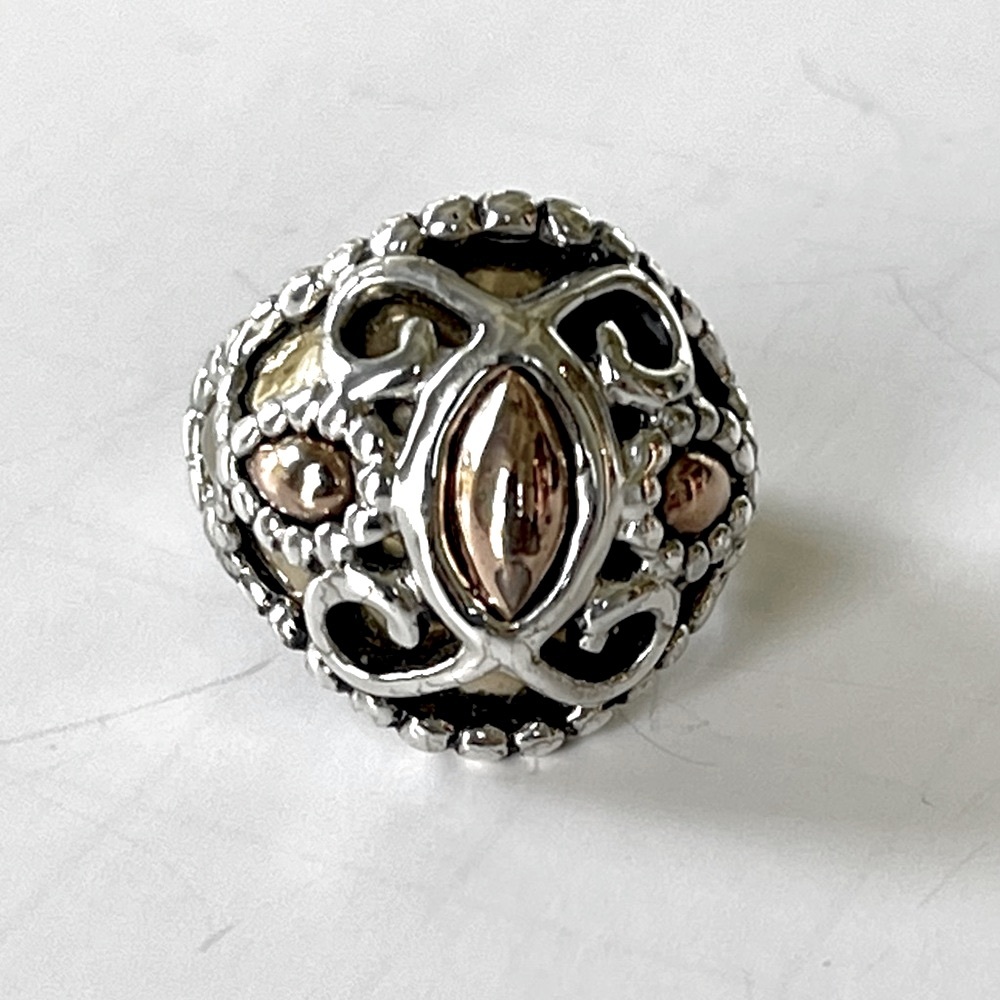 CAROLYN POLLACK RELIOS *Tri-Tone Ring Made Of Sterling, Brass, And Copper Metals